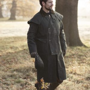 Oilskinsjakke Stockman Long Cape, unisex, mørk grøn - XS
